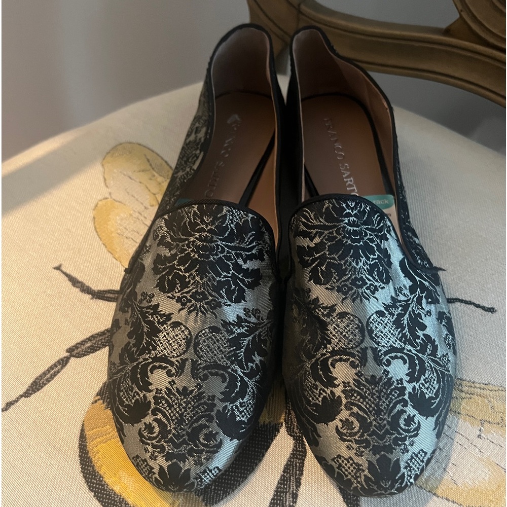 Elegant Black and Gray Women's Smoking Loafers